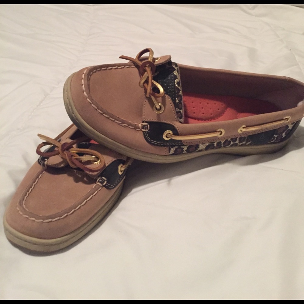 Sperry, Top-sider size 9m, leopard/glitter print