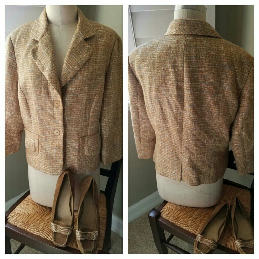 Barry Bricken Gold Tweed Blazer