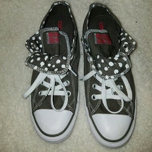 Converse,Gray w/ polka dots, Brand New!