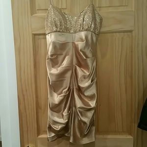 Gold Glittery Top Mini Dress