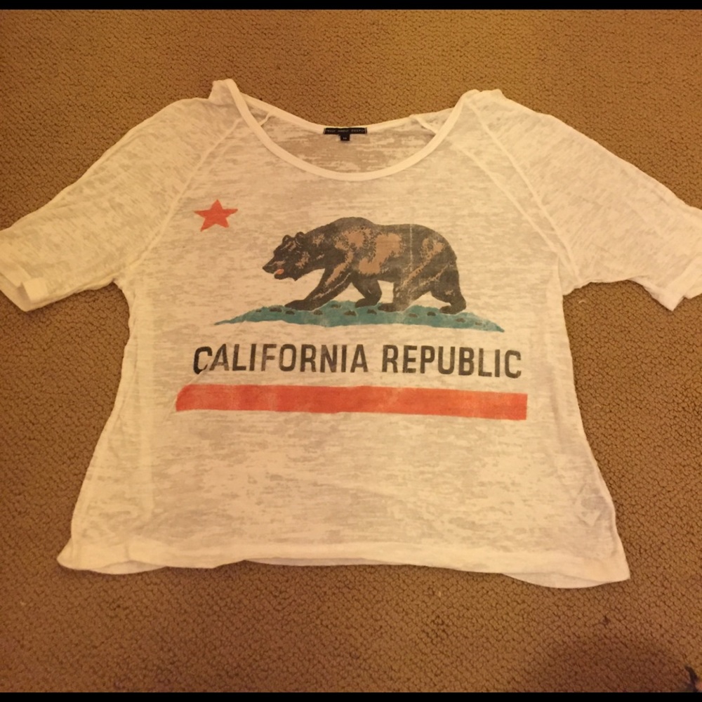 Truly madly deeply California flag crop top