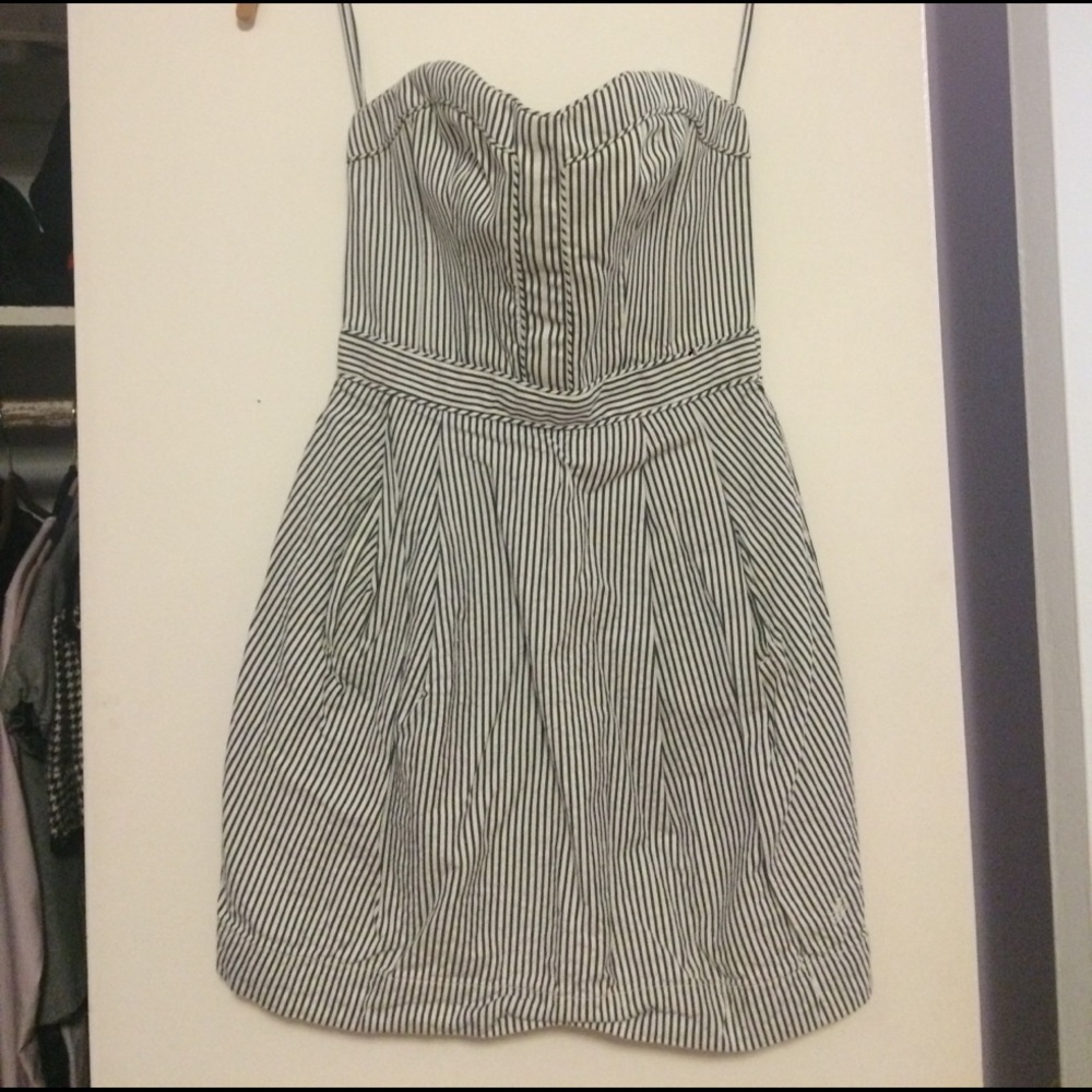 Jack Wills striped strapless dress