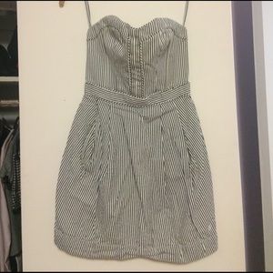 Jack Wills striped strapless dress