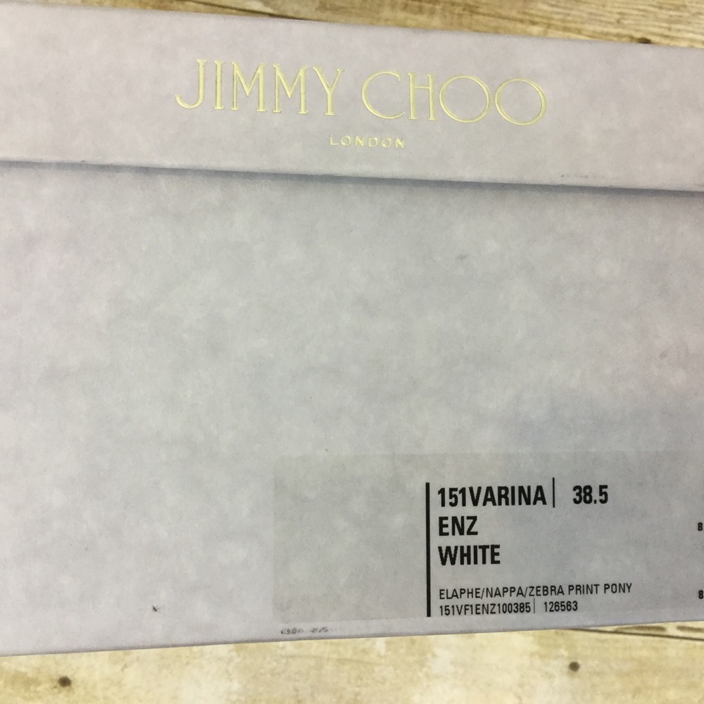 JIMMY CHOO NEW 8.5 White Black Stiletto Open Heels 38.5 EU NIB - Picture 8 of 8