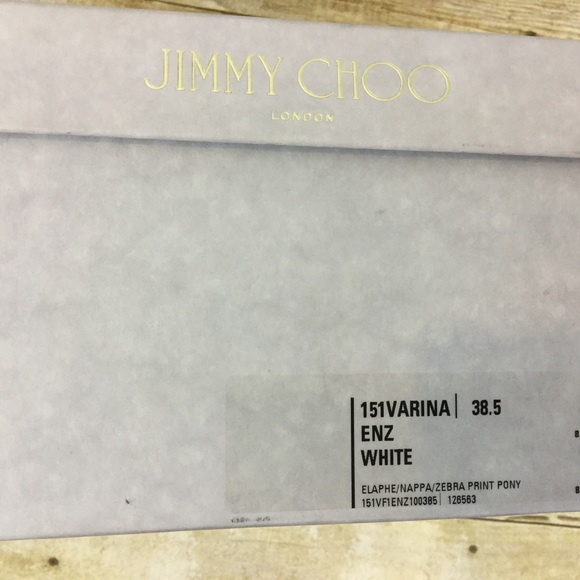 JIMMY CHOO NEW 8.5 White Black Stiletto Open Heels 38.5 EU NIB - Picture 8 of 8