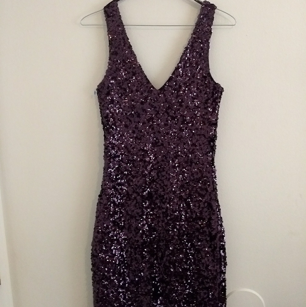 Cachet Purple Sequin Party Dress