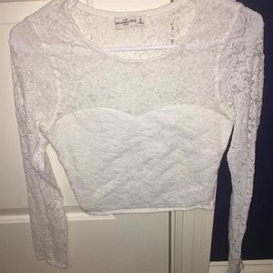 abercrombie+ fitch long sleeve cropped top