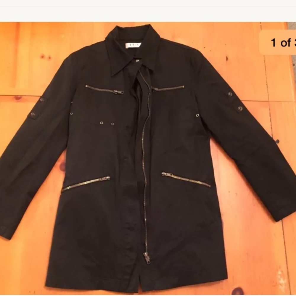 Japanese black windbreaker jacket water resistant