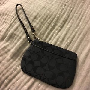 Coach black wristlet clutch