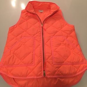 J Crew puffer vest - neon orange
