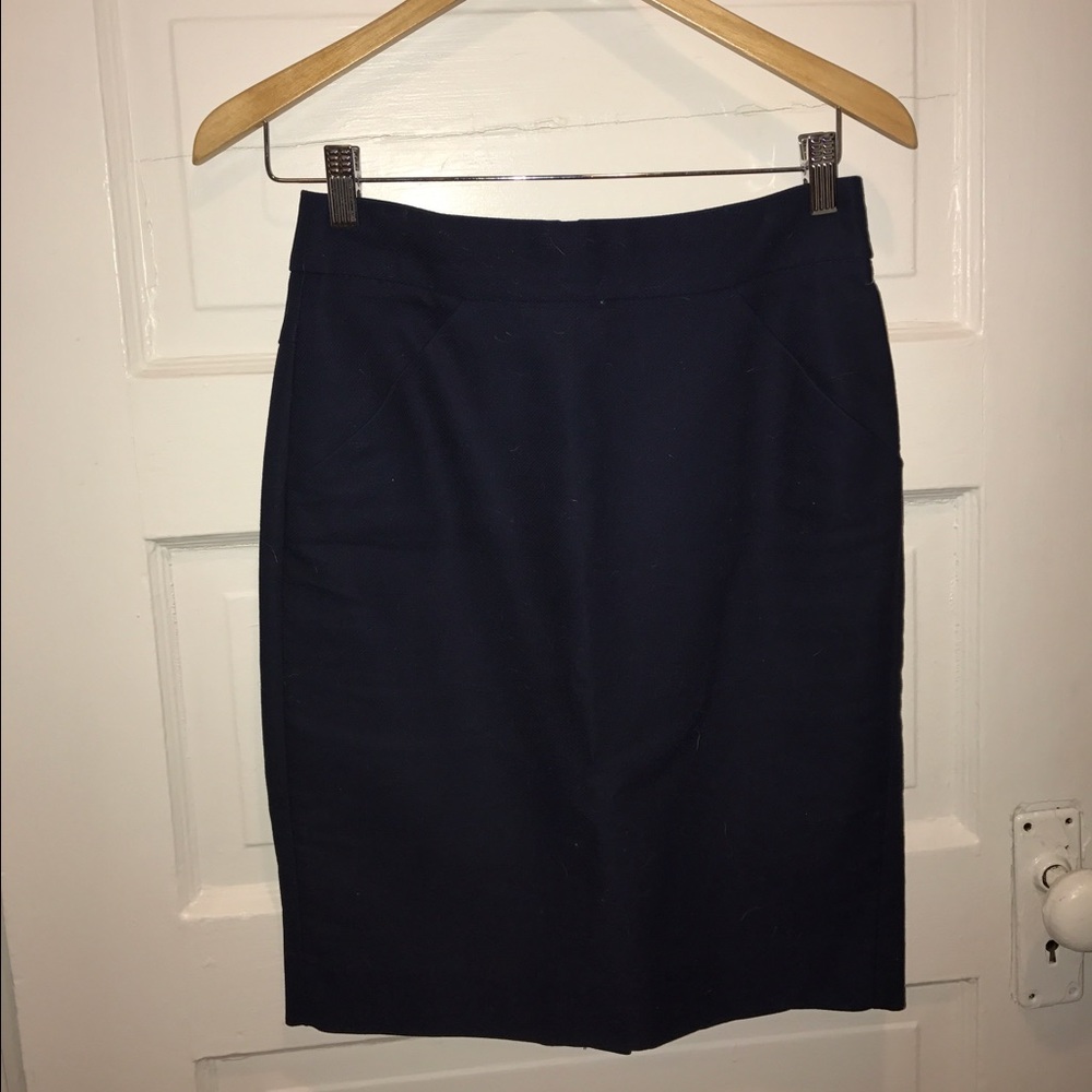 J Crew Navy Pencil Skirt