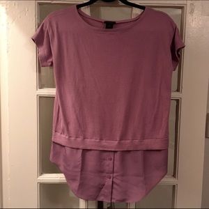 Ann Taylor "Layered" Short-Sleeve Sweater Top