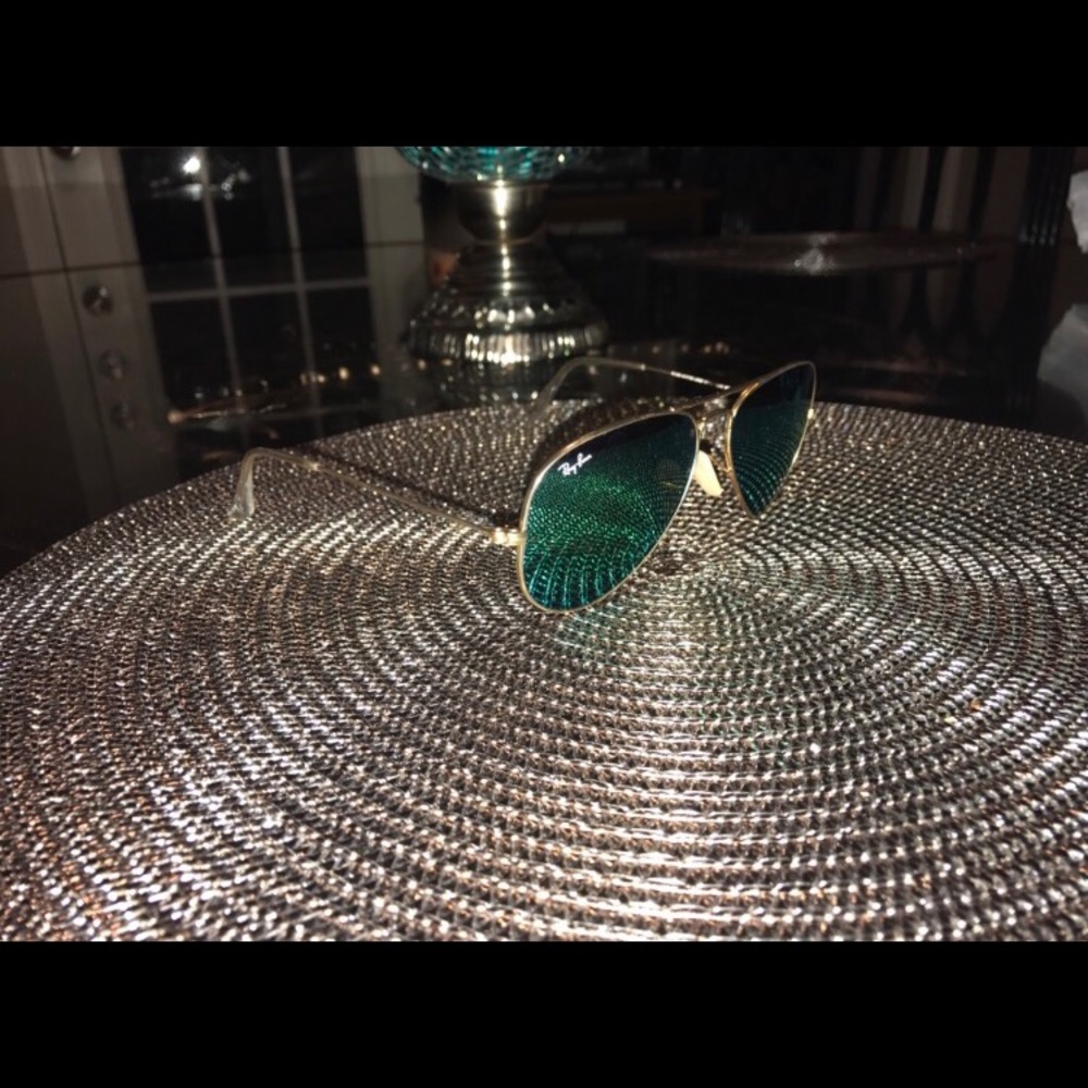 Blue green mirror ray-ban aviators - Picture 4 of 4