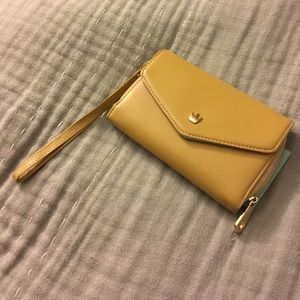 Mustard yellow wallet clutch