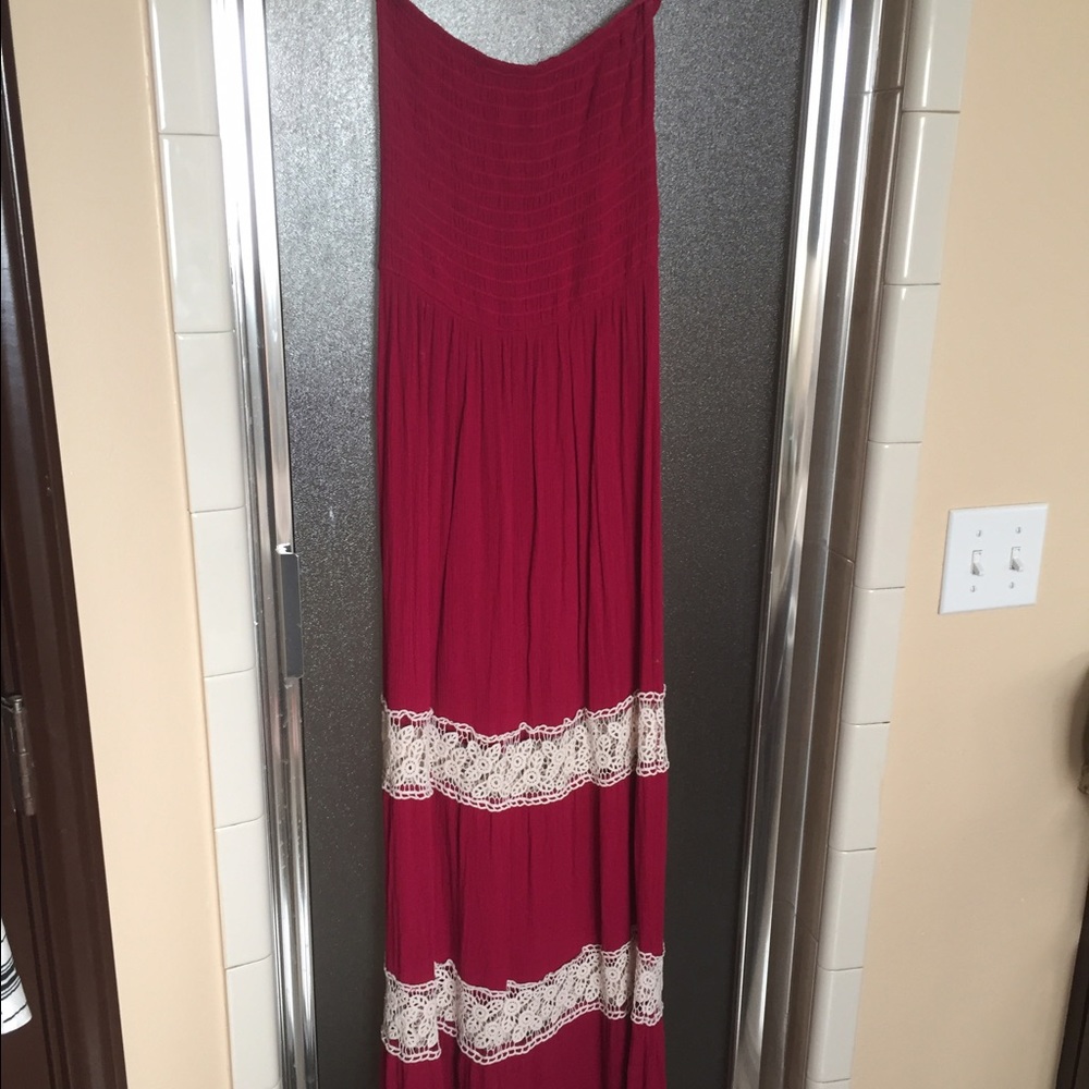 Strapless maxi dress