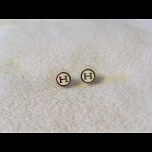 C Wonder gold "H" earrings