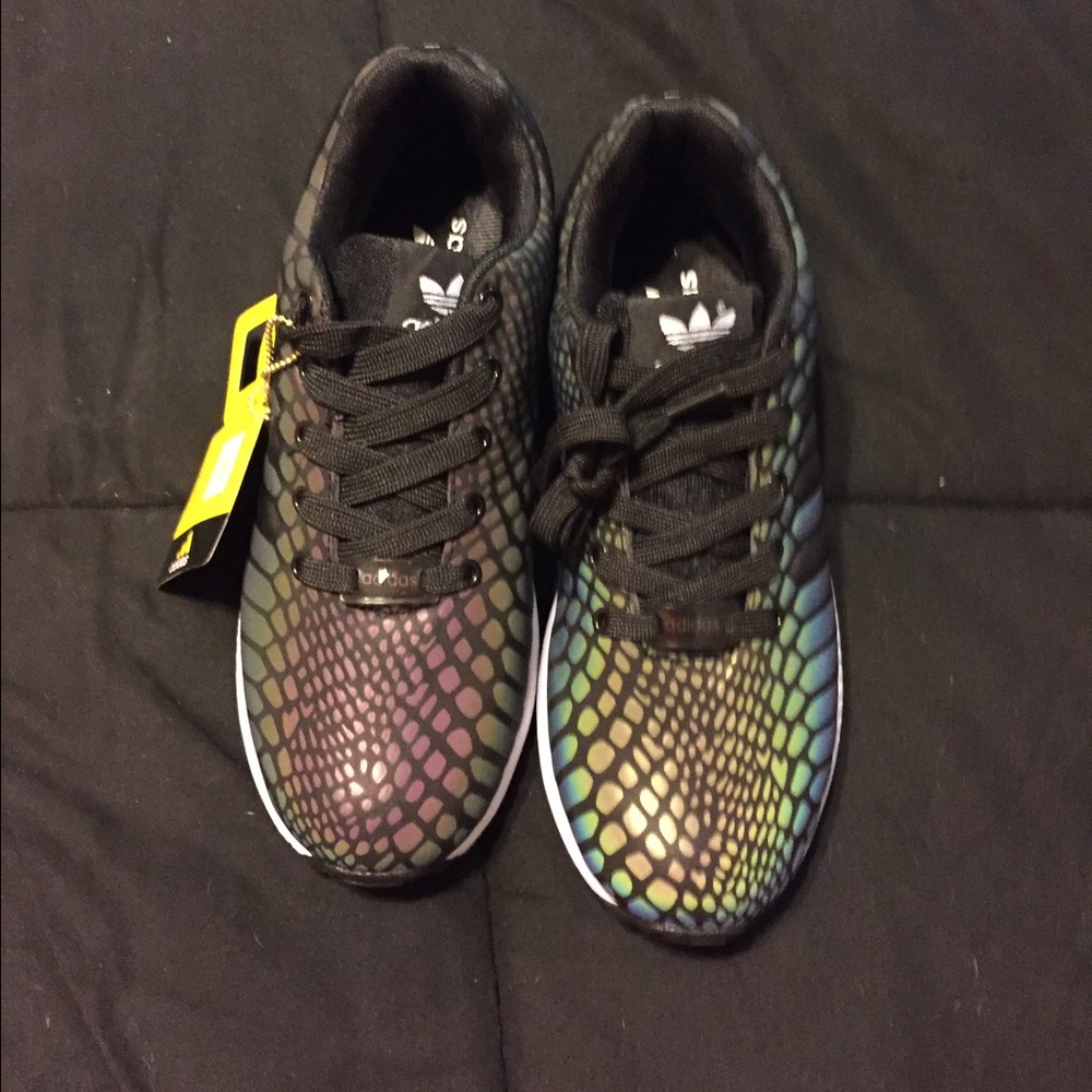 Adidas ZX Flux "Xeno" Black Snakeskin Chameleon