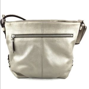 NWT COACH large Silver duffle purse