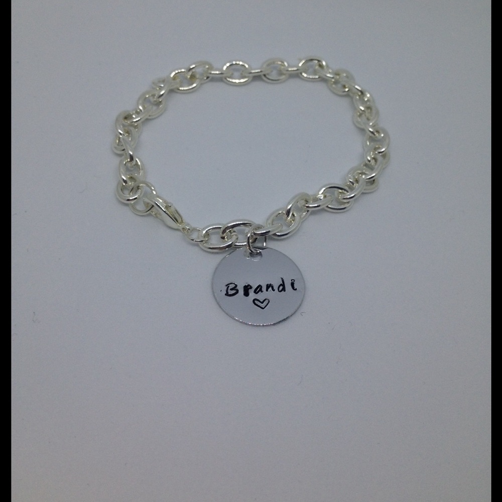 custom hand stamped bracelet