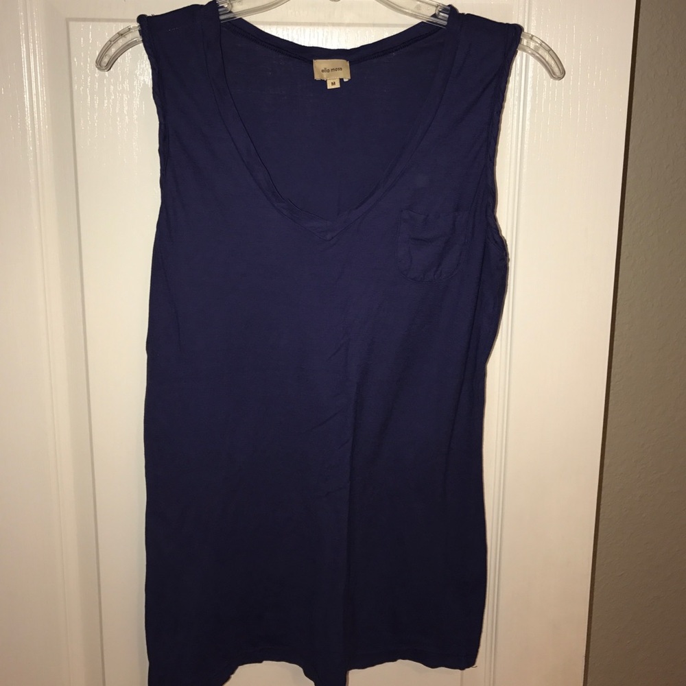 Ella Moss Purple V-neck Tank, Med, excellent