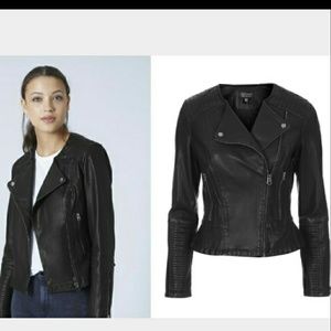 Topshop black moto leather jacket