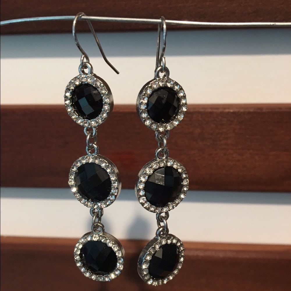 Black stone earrings