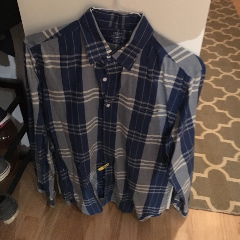 J crew blue plaid work shirt