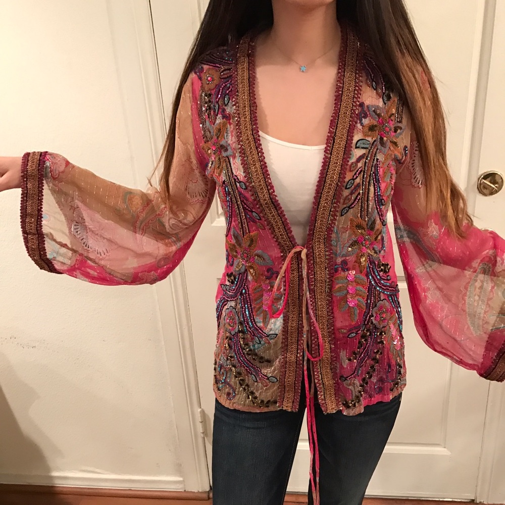 A gorgeous colorful sheer top