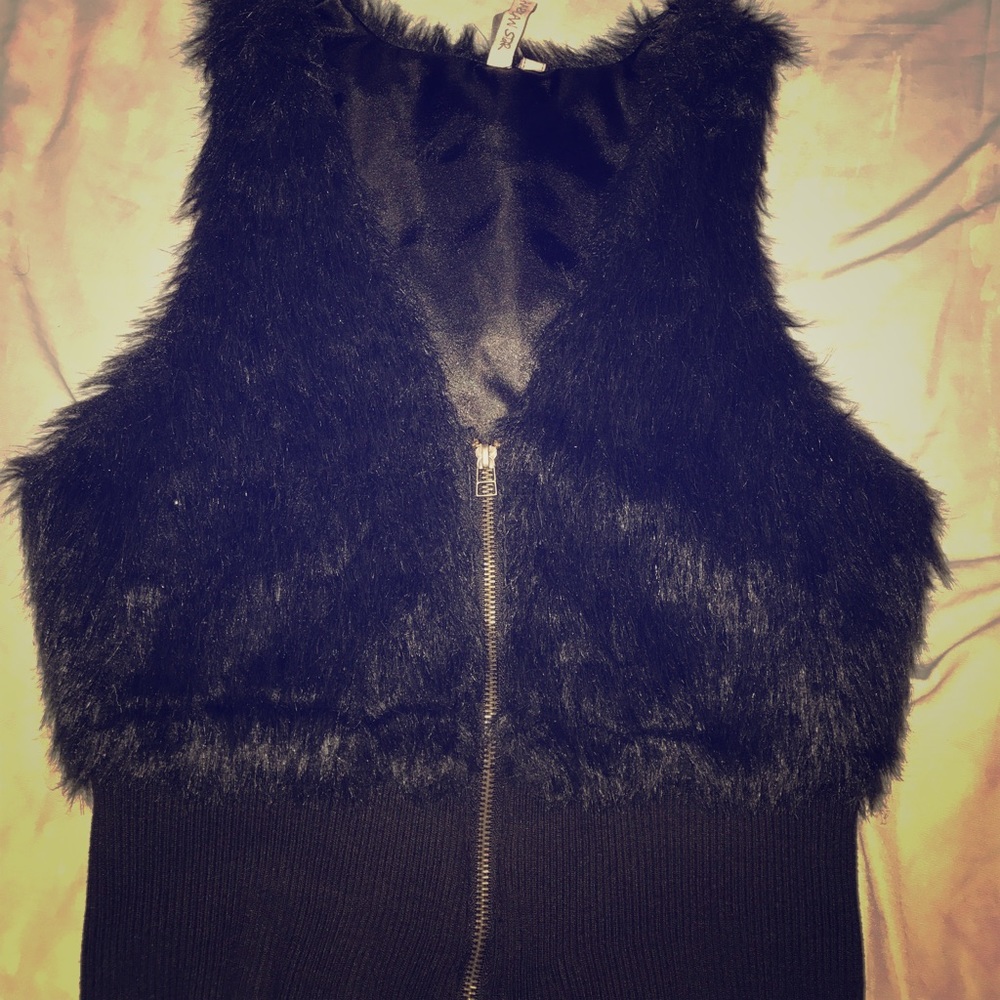 Faux fur vest
