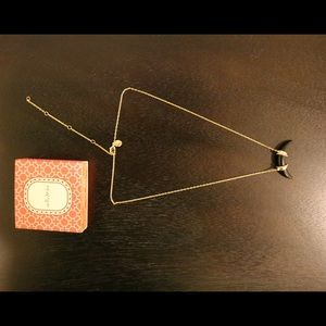 Stella and Dot Black Arc Pendant Necklace