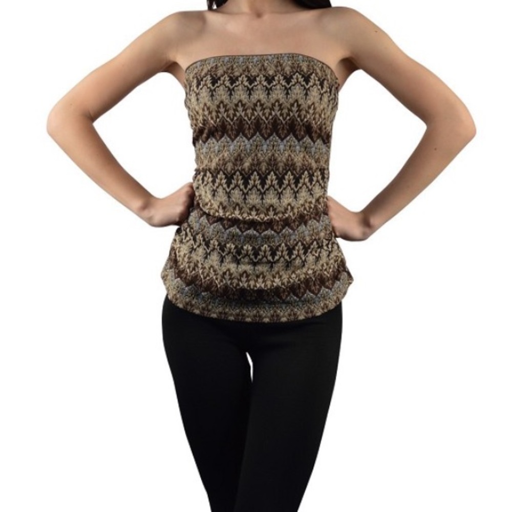 🆕Brown Printed Tube Top