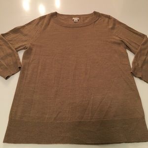Light Brown J Crew crew neck sweater