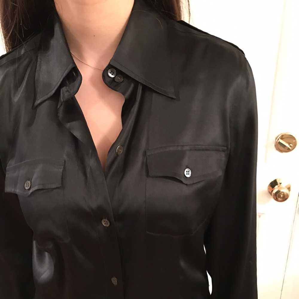 Black silk shirt