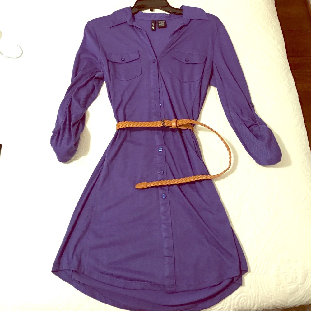 Button down dress with belt. Worn twice maybe