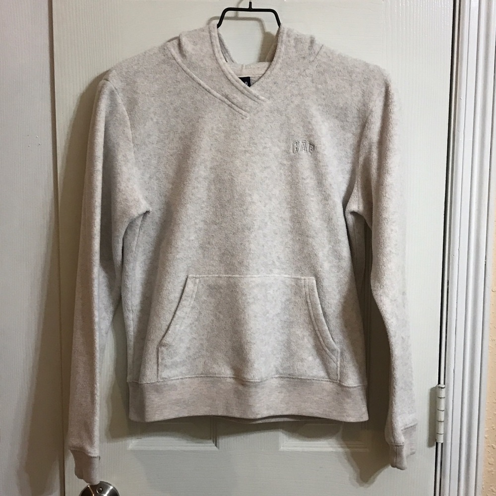 Gap Women's Small Light Gray Velour Fleece Hoodie