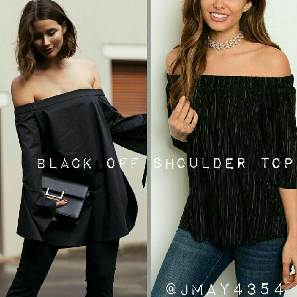 FORGET ME NOT BLACK OFF SHOULDER TOP - Picture 8 of 8