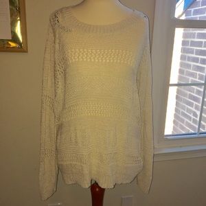 Loose knit white sweater