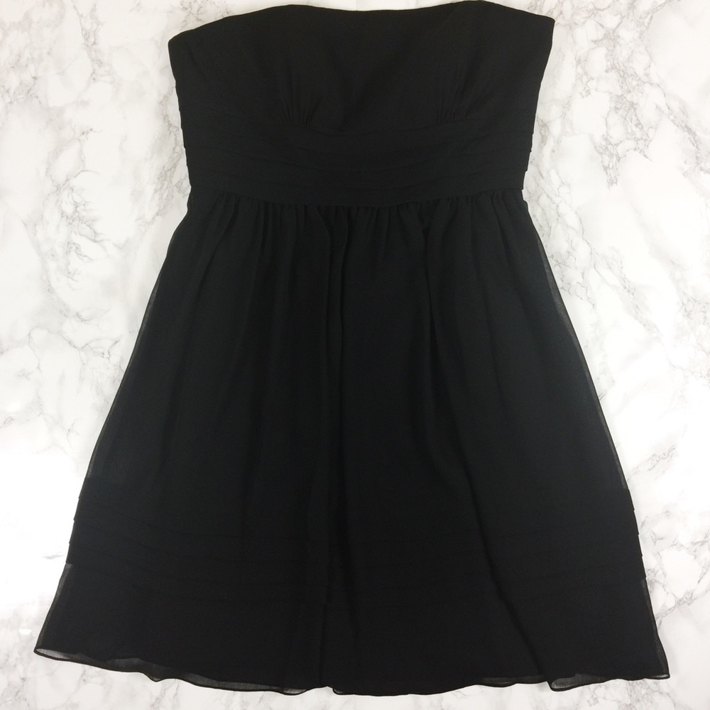 David's Bridal Strapless Chiffon Dress