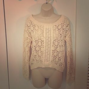 Open weave sweater top