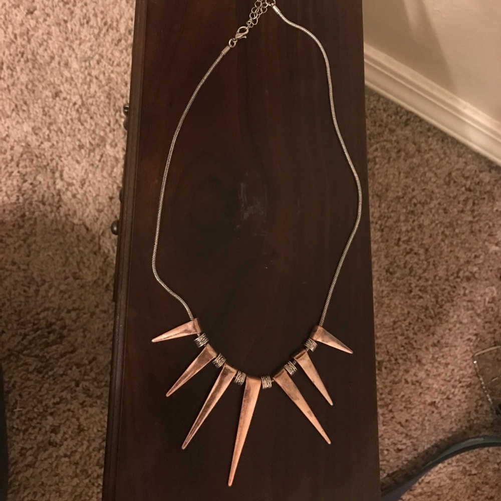 Copper spiked necklace