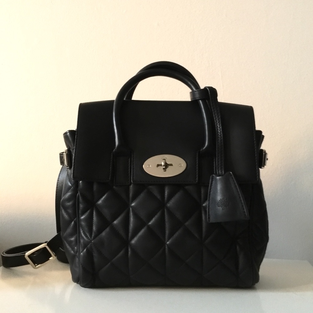 Mulberry Quilted Tote w/ Back Straps
