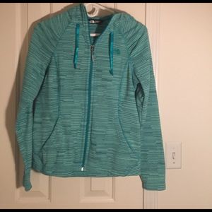 Blue-green north face jacket size small