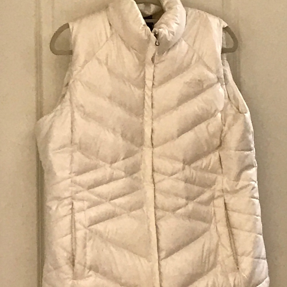 North Face white puffy vest