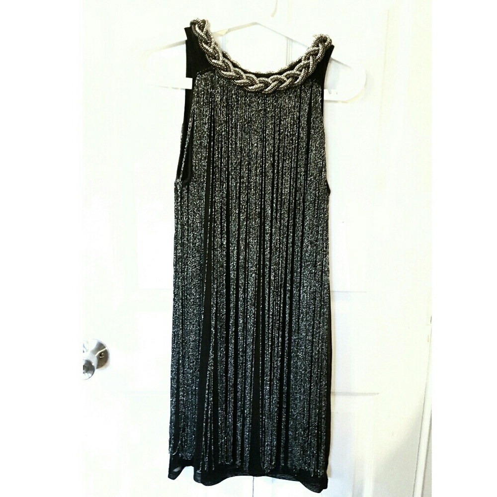 Gorgeous silver 20s style flapper dress