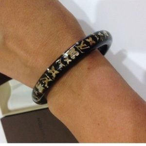 Louis Vuitton black resin gold bracelet