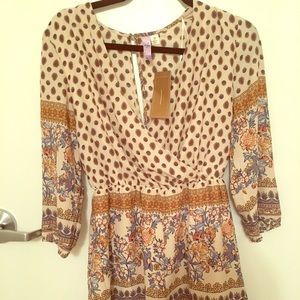 Three quarter sleeve romper-- Francesca's