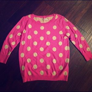 Hot pink polka dot sweater