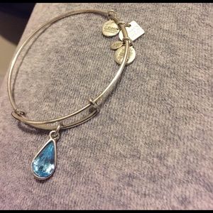 Alex and Ani aqua teardrop bangle