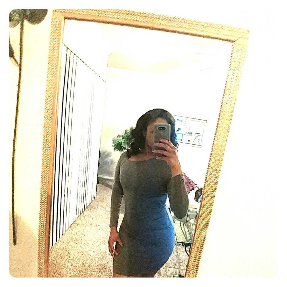 Gray fitted dress