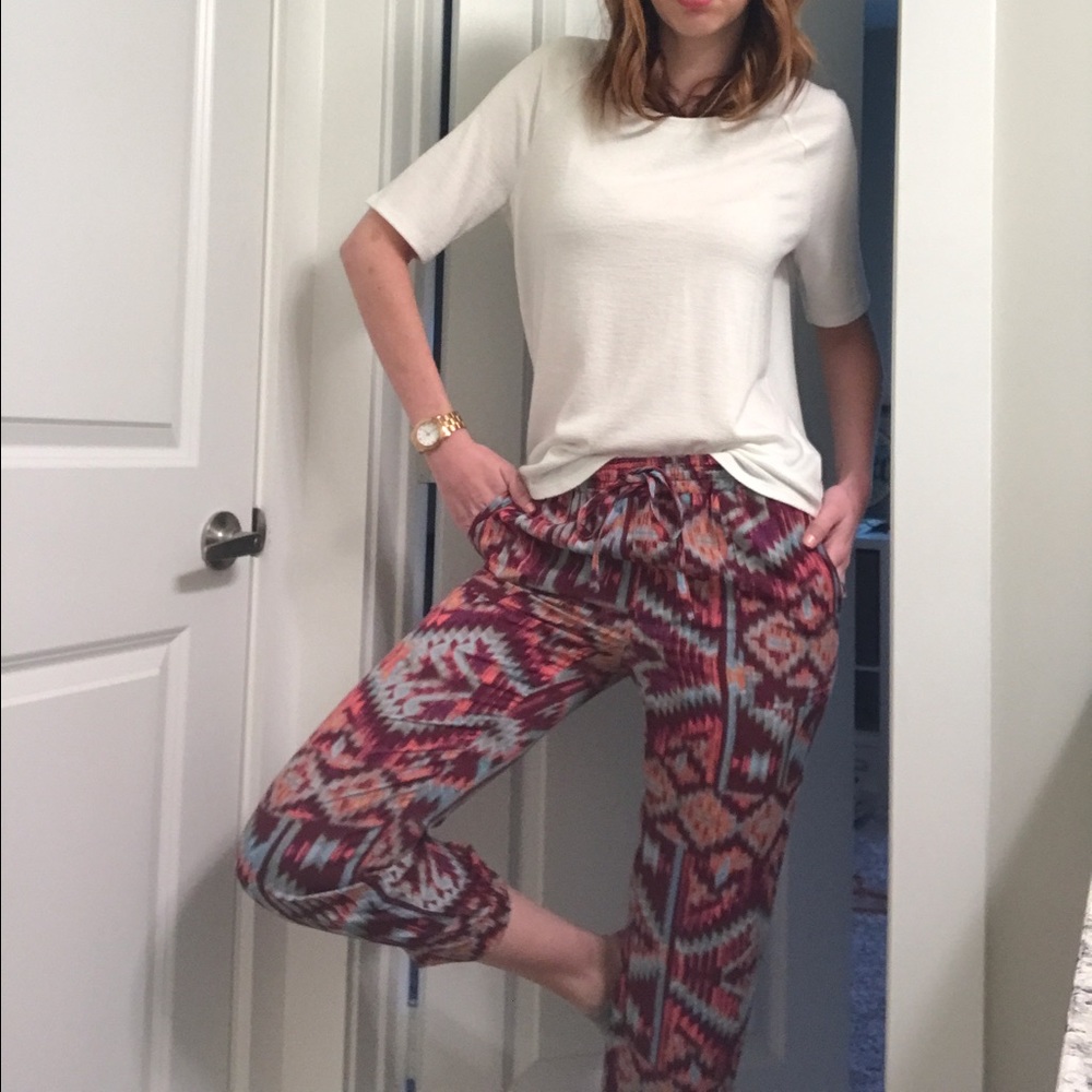 Anthropologie Lilka ikat drawstring pants